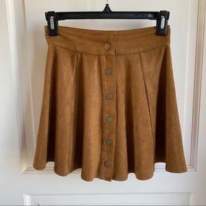 Faux suede circle skirt